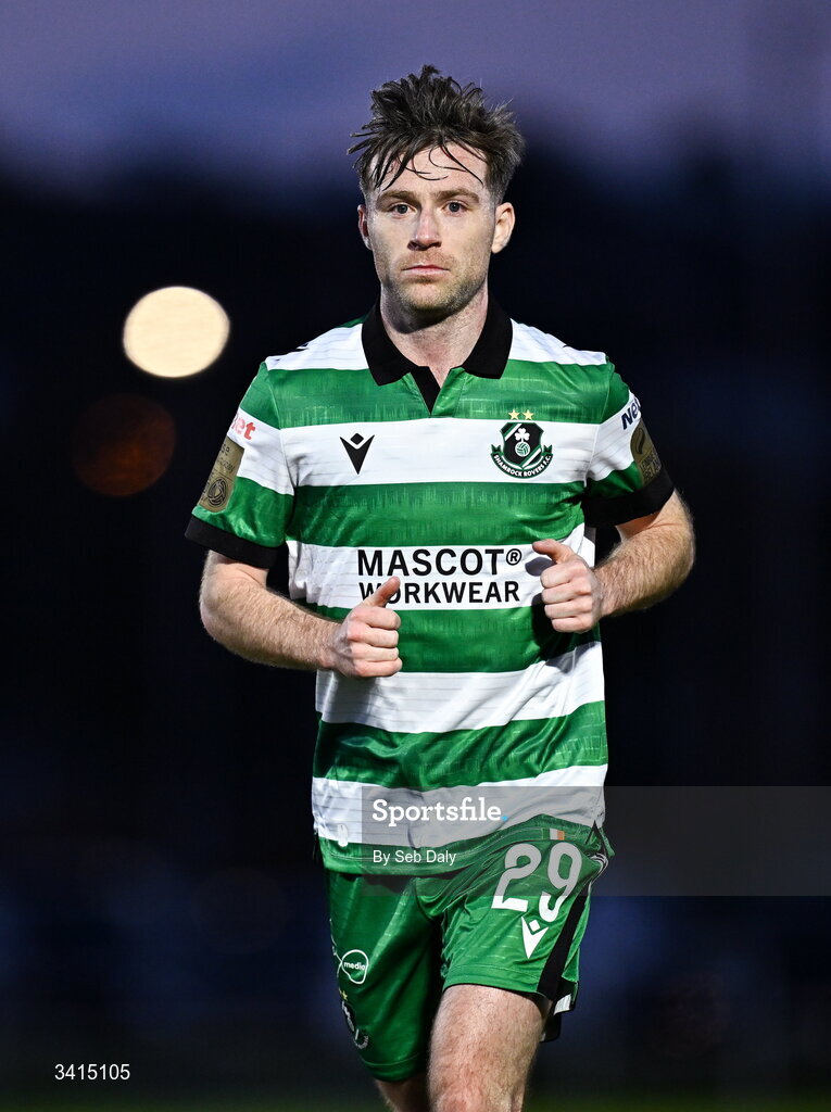3 April 2026; Jack Byrne of Shamrock Rovers during the SSE Airtricity Men's Premier Division match between Waterford and Shamrock Rovers at the RSC in Waterford. Photo by Seb Daly/Sportsfile