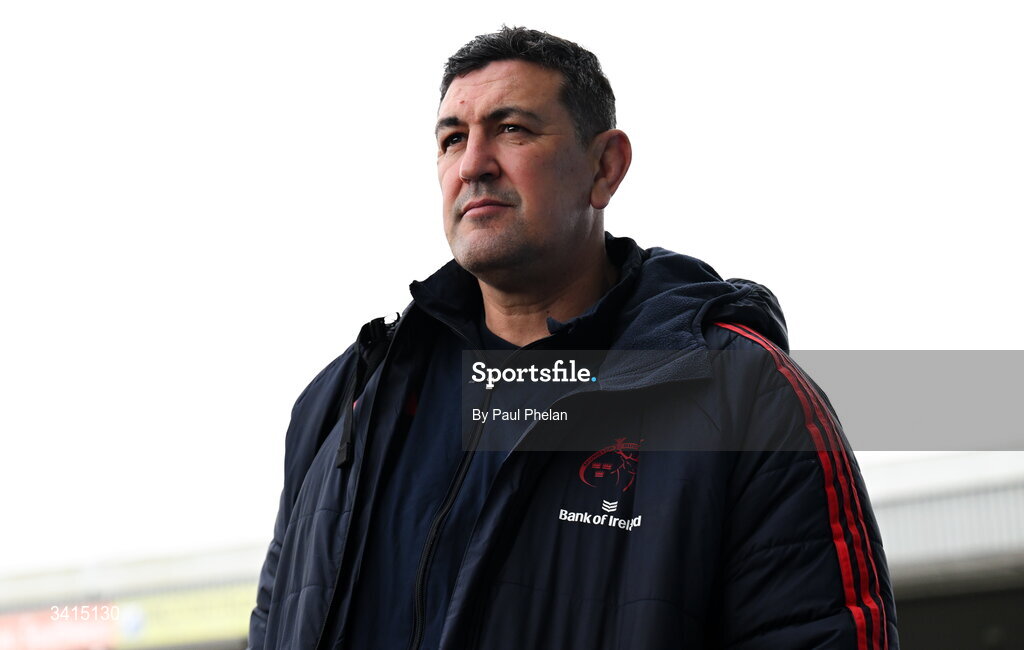 4 April 2026; Munster head coach Clayton McMillan arrives before the EPCR Challenge Cup match between Exeter Chiefs and Munster at Sandy Park in Exeter, England. Photo by Paul Phelan/Sportsfile