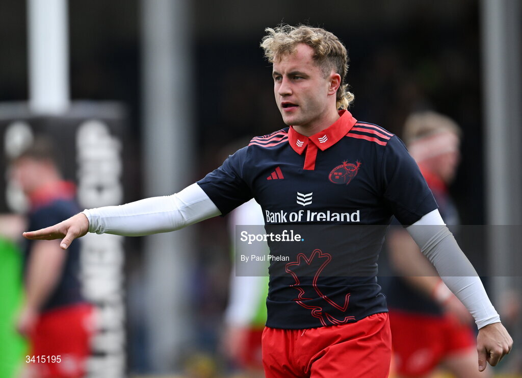 4 April 2026; Craig Casey of Munster Rugby warms up before the EPCR Challenge Cup match between Exeter Chiefs and Munster at Sandy Park in Exeter, England. Photo by Paul Phelan/Sportsfile