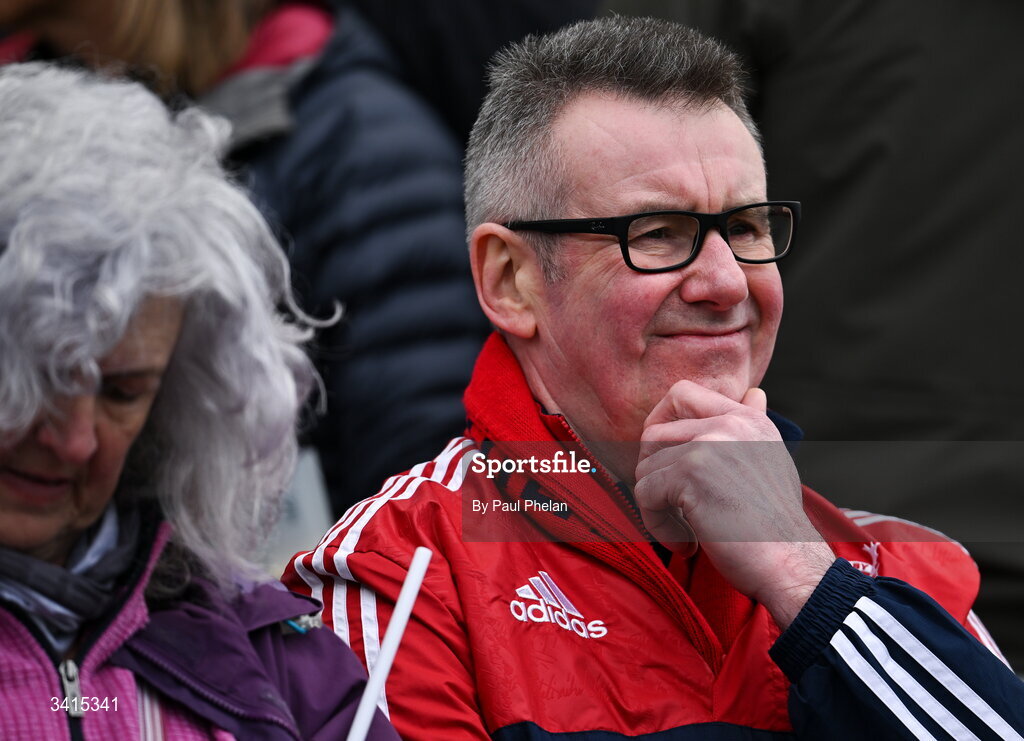 4 April 2026; An unimpressed Munster fan during the EPCR Challenge Cup match between Exeter Chiefs and Munster at Sandy Park in Exeter, England. Photo by Paul Phelan/Sportsfile