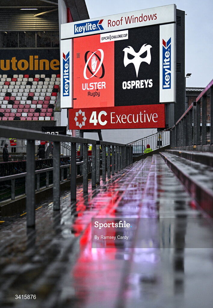 4 April 2026; A general view before the EPCR Challenge Cup match between Ulster and Ospreys at Affidea Stadium in Belfast. Photo by Ramsey Cardy/Sportsfile