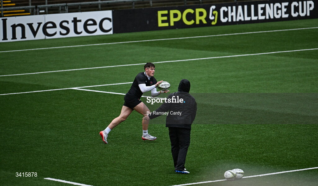 4 April 2026; Jude Postlethwaite of Ulster before the EPCR Challenge Cup match between Ulster and Ospreys at Affidea Stadium in Belfast. Photo by Ramsey Cardy/Sportsfile