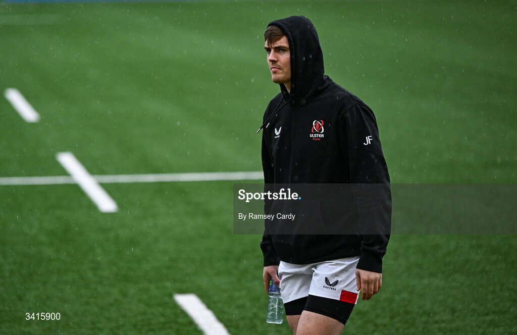 4 April 2026; Jake Flannery of Ulster before the EPCR Challenge Cup match between Ulster and Ospreys at Affidea Stadium in Belfast. Photo by Ramsey Cardy/Sportsfile