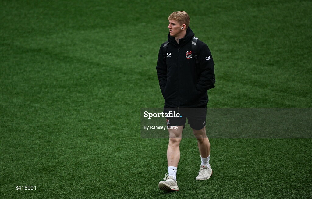 4 April 2026; Conor McKee of Ulster before the EPCR Challenge Cup match between Ulster and Ospreys at Affidea Stadium in Belfast. Photo by Ramsey Cardy/Sportsfile