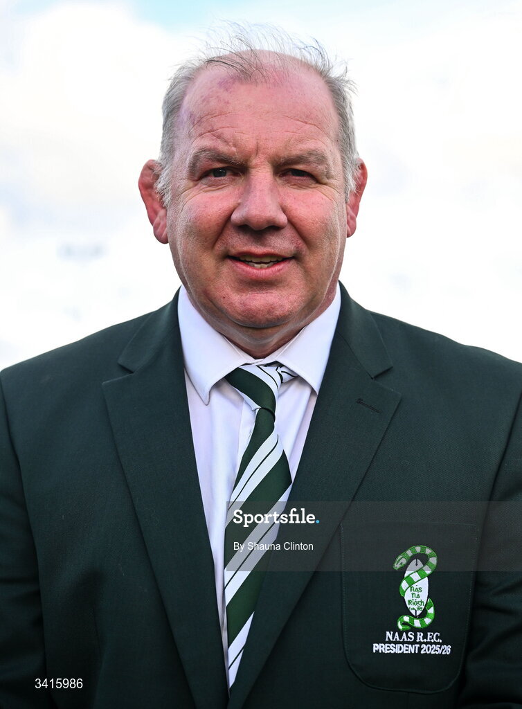 4 April 2026; Naas RFC president Ross Murphy ahead of the Bank of Ireland Provincial Towns Cup semi-final match between Naas RFC and Tullow RFC at County Carlow RFC in Oakpark, Carlow. Photo by Shauna Clinton/Sportsfile