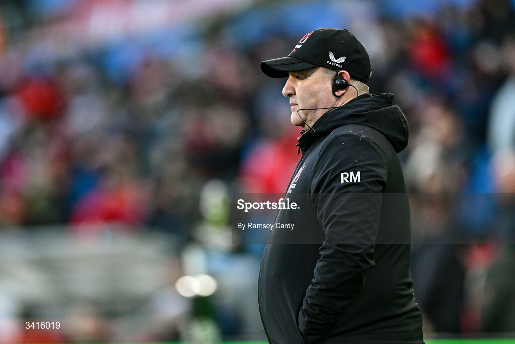 4 April 2026; Ulster head coach Richie Murphy before the EPCR Challenge Cup match between Ulster and Ospreys at Affidea Stadium in Belfast. Photo by Ramsey Cardy/Sportsfile
