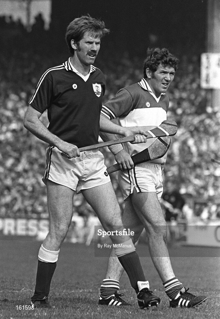 6 September 1981; Niall McInerney of Galway and Padraig Horan of Offaly during the All-Ireland Senior Hurling Championship Final match between Galway and Offaly at Croke Park, Dublin. Photo by Ray McManus/Sportsfile