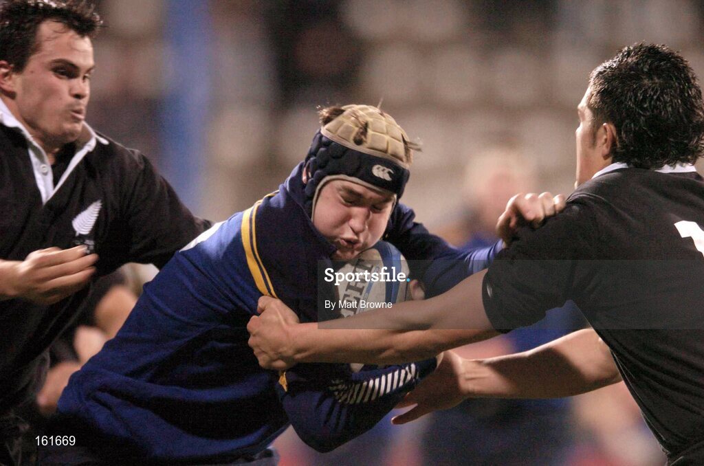 23 November 2004; John Murphy, Leinster U21, in action against Marty Campbell, left and Daniel Waenga, New Zealand U21. U21 Representative Match, Leinster U21 v New Zealand U21, Donnybrook, Dublin. Picture credit; Matt Browne / SPORTSFILE