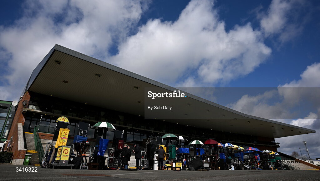 5 April 2026; Bookmakers set up their stalls ahead of racing on day two of the Fairyhouse Easter Festival at Fairyhouse Racecourse in Ratoath, Meath. Photo by Seb Daly/Sportsfile