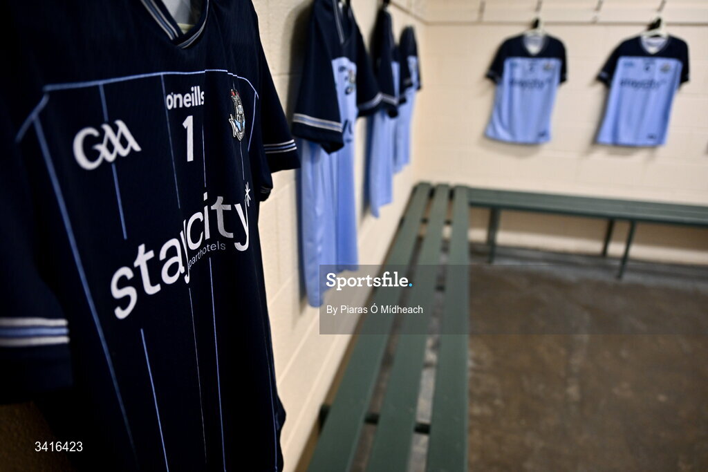 5 April 2026; A general view in the Dublin dressing room before the Allianz Hurling League Division 1B final match between Clare and Dublin at TUS Gaelic Grounds in Limerick. Photo by Piaras Ó Mídheach/Sportsfile