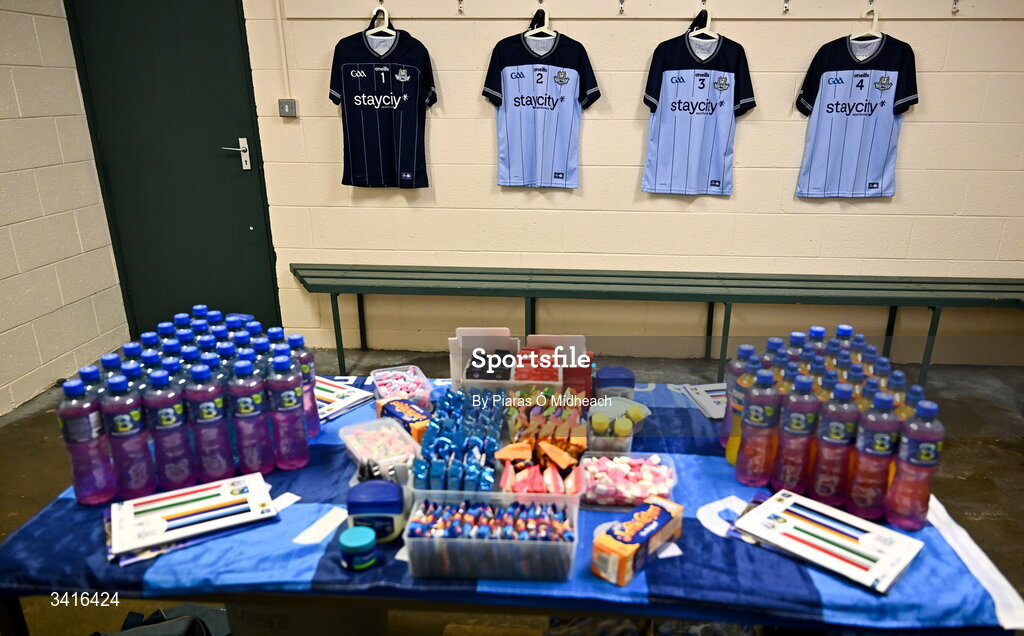5 April 2026; A general view in the Dublin dressing room before the Allianz Hurling League Division 1B final match between Clare and Dublin at TUS Gaelic Grounds in Limerick. Photo by Piaras Ó Mídheach/Sportsfile