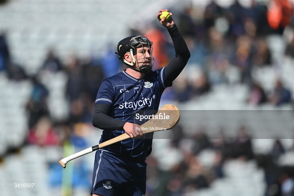 5 April 2026; Dublin goalkeeper Seán Brennan before the Allianz Hurling League Division 1B final match between Clare and Dublin at TUS Gaelic Grounds in Limerick. Photo by Ben McShane/Sportsfile