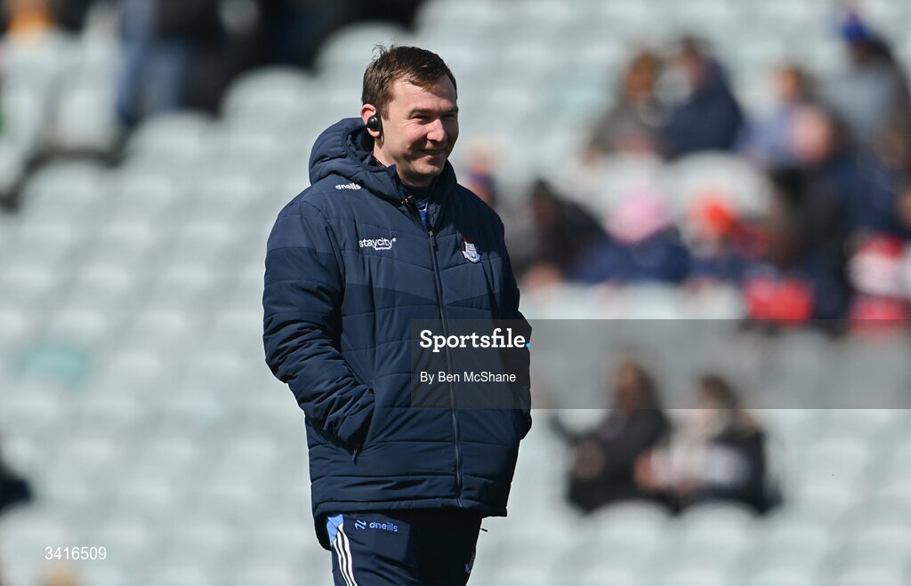 5 April 2026; Dublin manager Niall Ó Ceallacháin before the Allianz Hurling League Division 1B final match between Clare and Dublin at TUS Gaelic Grounds in Limerick. Photo by Ben McShane/Sportsfile