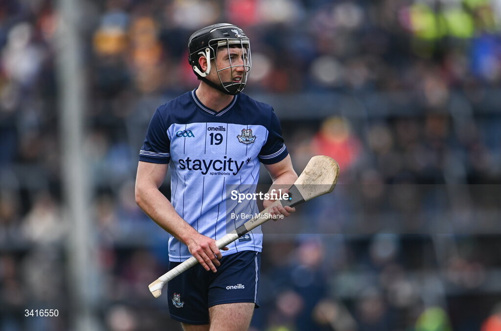 5 April 2026; Seán Gallagher of Dublin before the Allianz Hurling League Division 1B final match between Clare and Dublin at TUS Gaelic Grounds in Limerick. Photo by Ben McShane/Sportsfile