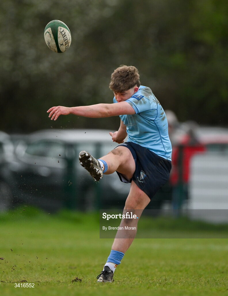 4 April 2026; Oisin O'Neill of MU Barnhall during the Energia Men's All-Ireland League Division match between MU Barnhall and Wanderers RFC at MU Barnhall RFC in Parsonstown, Kildare. Photo by Brendan Moran/Sportsfile