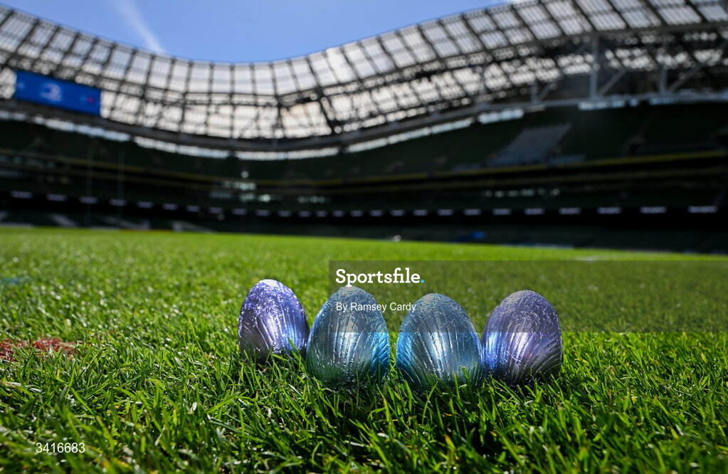 5 April 2026; A general view before the Investec Champions Cup match between Leinster and Edinburgh at the Aviva Stadium in Dublin. Photo by Ramsey Cardy/Sportsfile