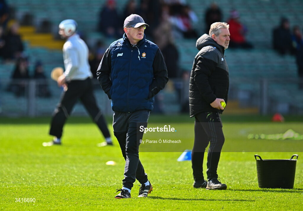 5 April 2026; Clare manager Brian Lohan before the Allianz Hurling League Division 1B final match between Clare and Dublin at TUS Gaelic Grounds in Limerick. Photo by Piaras Ó Mídheach/Sportsfile