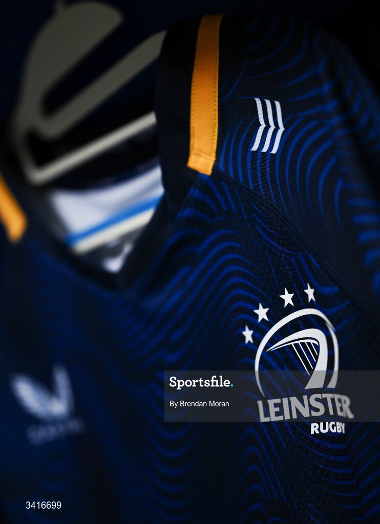 5 April 2026; The jersey of Luke McGrath in the Leinster dressingroom before the Investec Champions Cup match between Leinster and Edinburgh at the Aviva Stadium in Dublin. Photo by Brendan Moran/Sportsfile