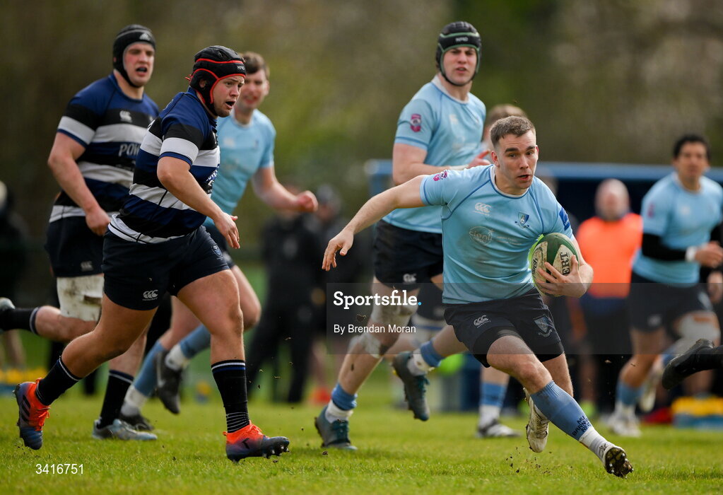 4 April 2026; Shane Mallon of MU Barnhall during the Energia Men's All-Ireland League Division match between MU Barnhall and Wanderers RFC at MU Barnhall RFC in Parsonstown, Kildare. Photo by Brendan Moran/Sportsfile