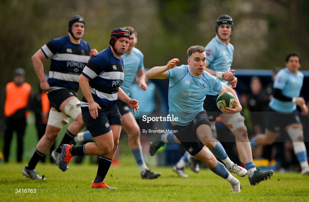 4 April 2026; Shane Mallon of MU Barnhall during the Energia Men's All-Ireland League Division match between MU Barnhall and Wanderers RFC at MU Barnhall RFC in Parsonstown, Kildare. Photo by Brendan Moran/Sportsfile