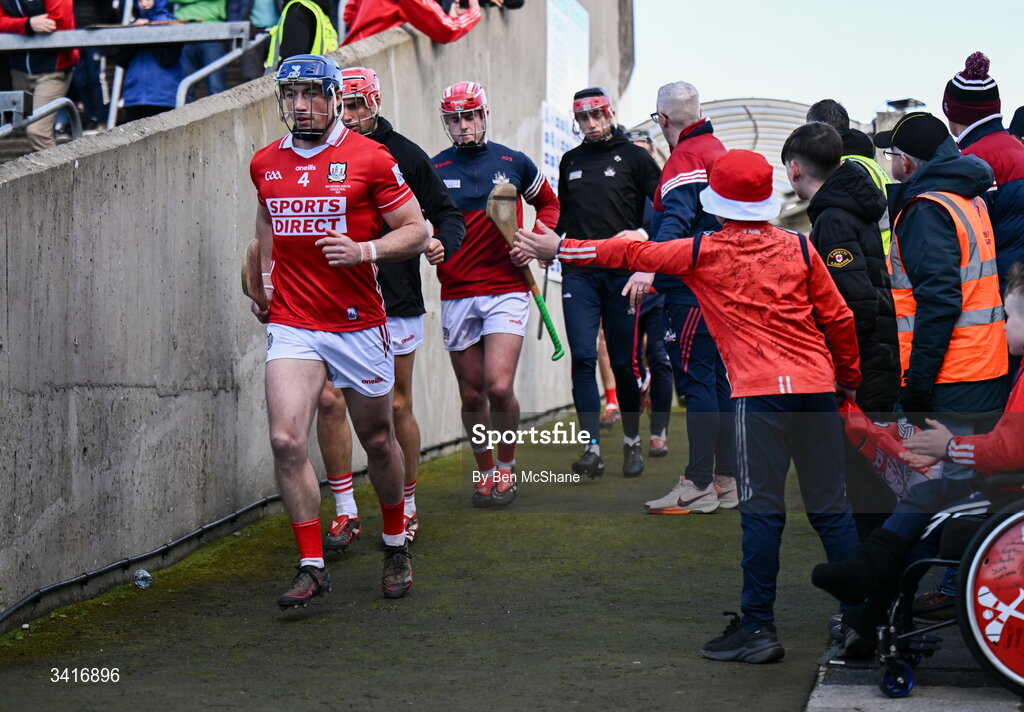 5 April 2026; Seán O'Donoghue of Cork makes his way on to the pitch before the Allianz Hurling League Division 1A final match between Limerick and Cork at TUS Gaelic Grounds in Limerick. Photo by Ben McShane/Sportsfile