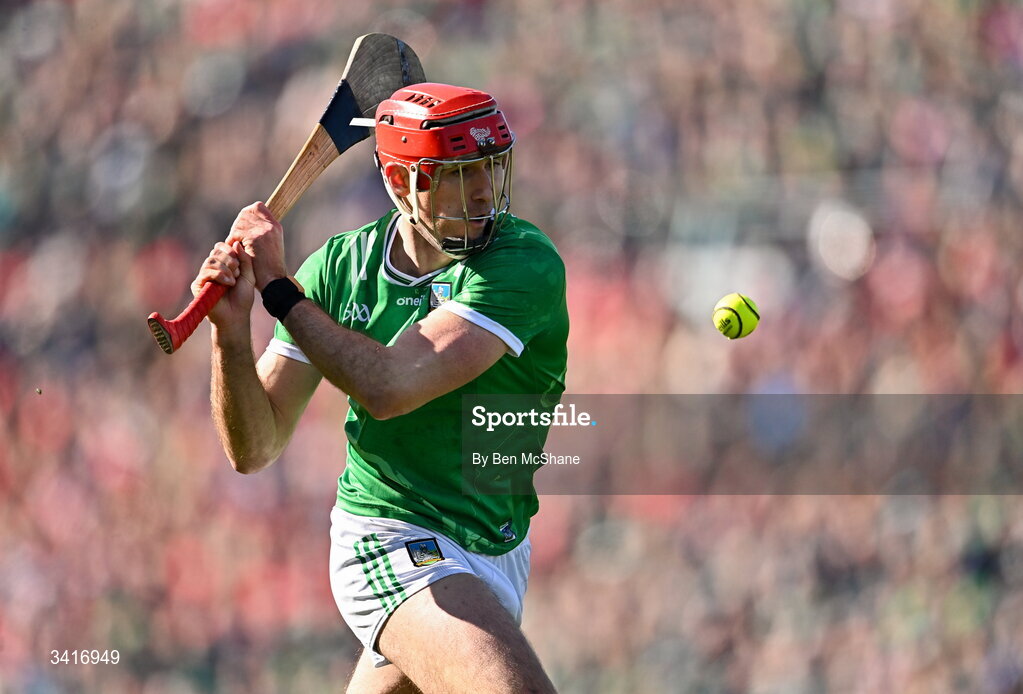 5 April 2026; Barry Nash of Limerick during the Allianz Hurling League Division 1A final match between Limerick and Cork at TUS Gaelic Grounds in Limerick. Photo by Ben McShane/Sportsfile