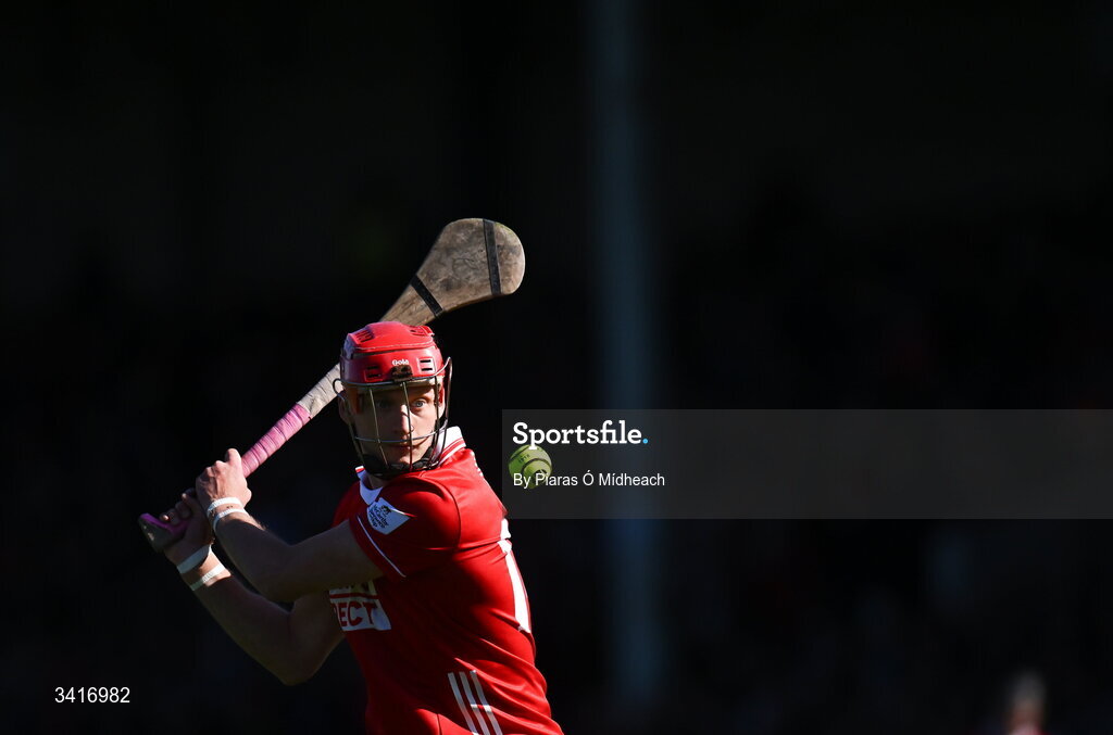 5 April 2026; Alan Connolly of Cork scores a point from a free during the Allianz Hurling League Division 1A final match between Limerick and Cork at TUS Gaelic Grounds in Limerick. Photo by Piaras Ó Mídheach/Sportsfile