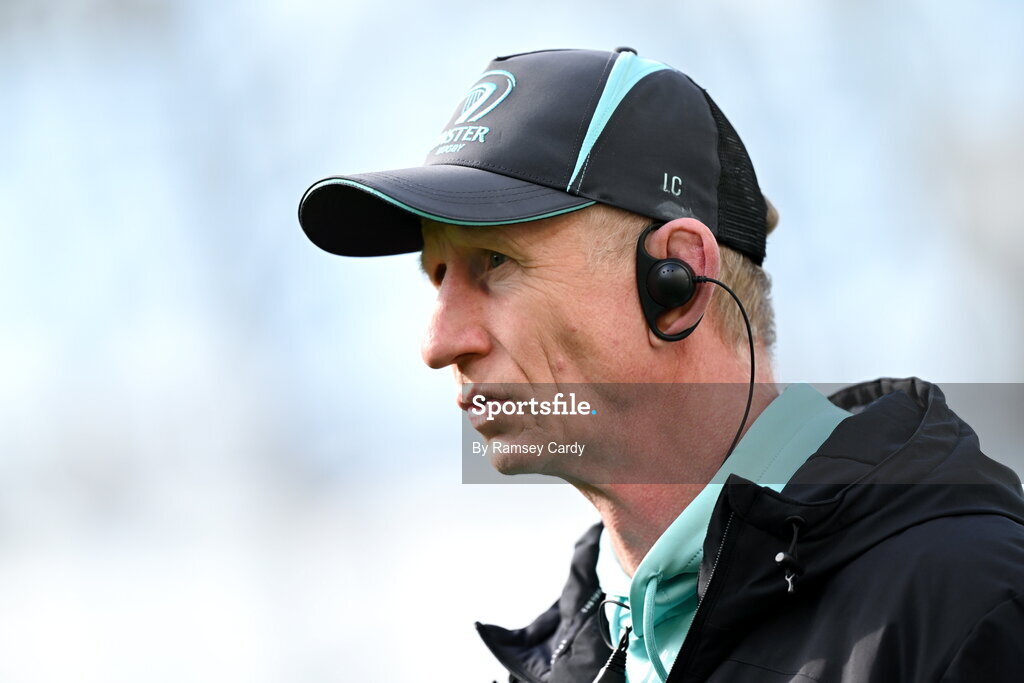 5 April 2026; Leinster head coach Leo Cullen before the Investec Champions Cup match between Leinster and Edinburgh at the Aviva Stadium in Dublin. Photo by Ramsey Cardy/Sportsfile