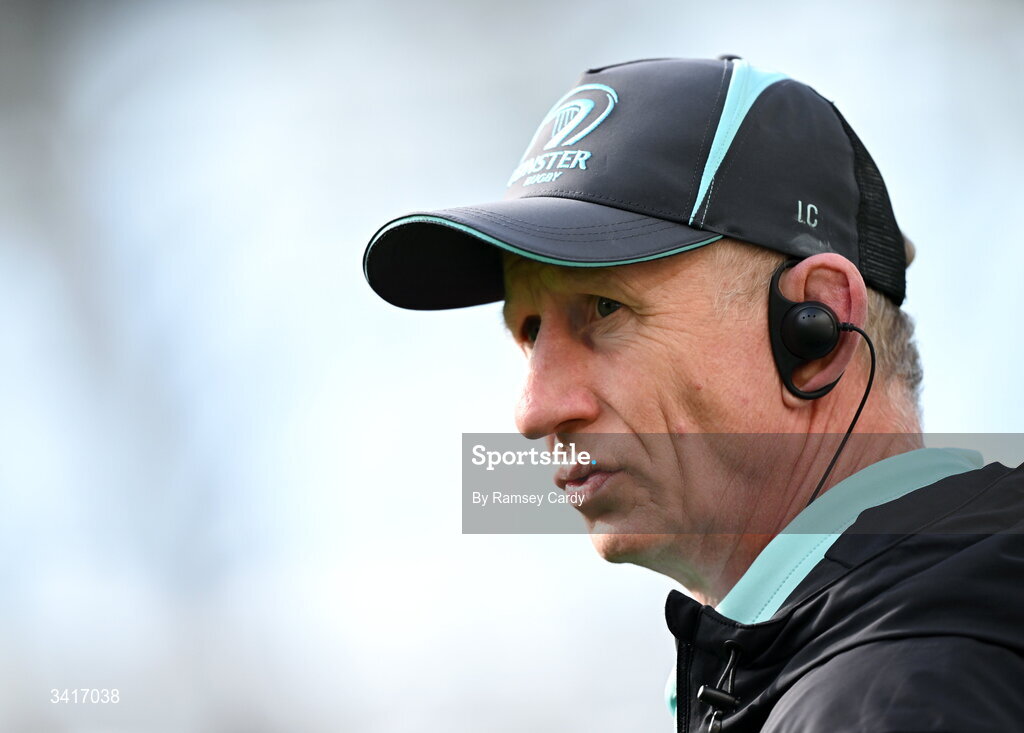5 April 2026; Leinster head coach Leo Cullen before the Investec Champions Cup match between Leinster and Edinburgh at the Aviva Stadium in Dublin. Photo by Ramsey Cardy/Sportsfile