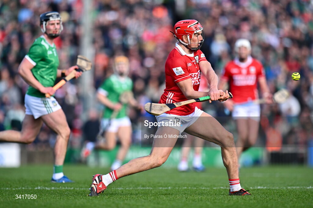 5 April 2026; Ciarán Joyce of Cork during the Allianz Hurling League Division 1A final match between Limerick and Cork at TUS Gaelic Grounds in Limerick. Photo by Piaras Ó Mídheach/Sportsfile