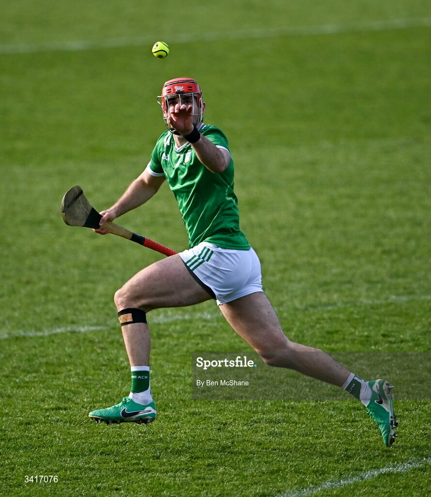 5 April 2026; Barry Nash of Limerick during the Allianz Hurling League Division 1A final match between Limerick and Cork at TUS Gaelic Grounds in Limerick. Photo by Ben McShane/Sportsfile