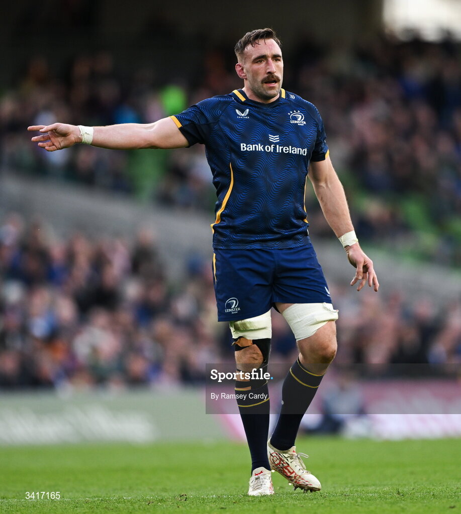 5 April 2026; Jack Conan of Leinster during the Investec Champions Cup match between Leinster and Edinburgh at the Aviva Stadium in Dublin. Photo by Ramsey Cardy/Sportsfile