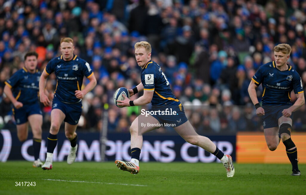 5 April 2026; Jamie Osborne of Leinster during the Investec Champions Cup match between Leinster and Edinburgh at the Aviva Stadium in Dublin. Photo by Brendan Moran/Sportsfile