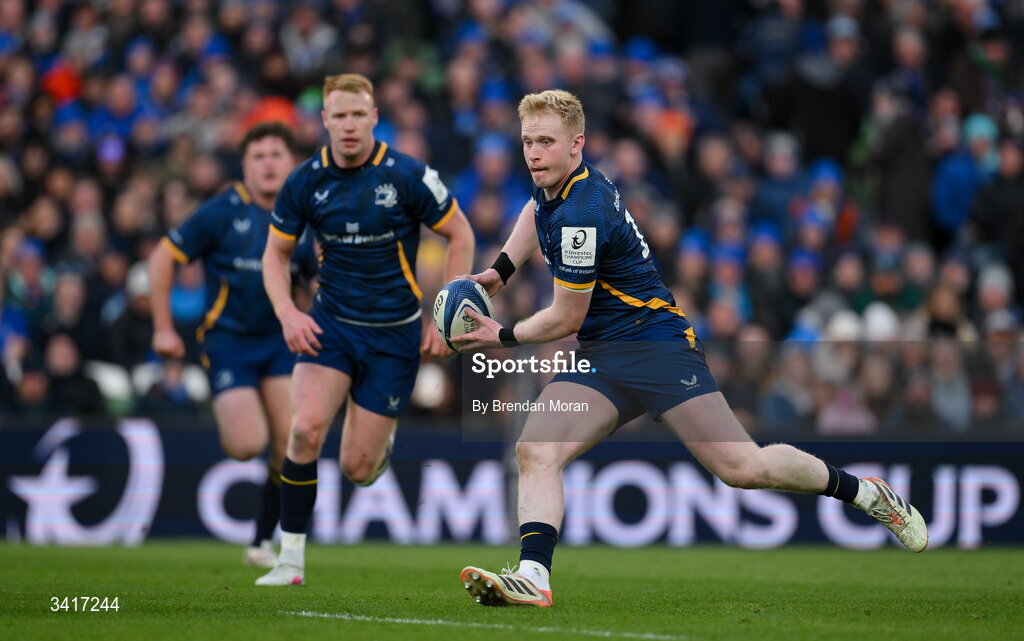 5 April 2026; Jamie Osborne of Leinster during the Investec Champions Cup match between Leinster and Edinburgh at the Aviva Stadium in Dublin. Photo by Brendan Moran/Sportsfile