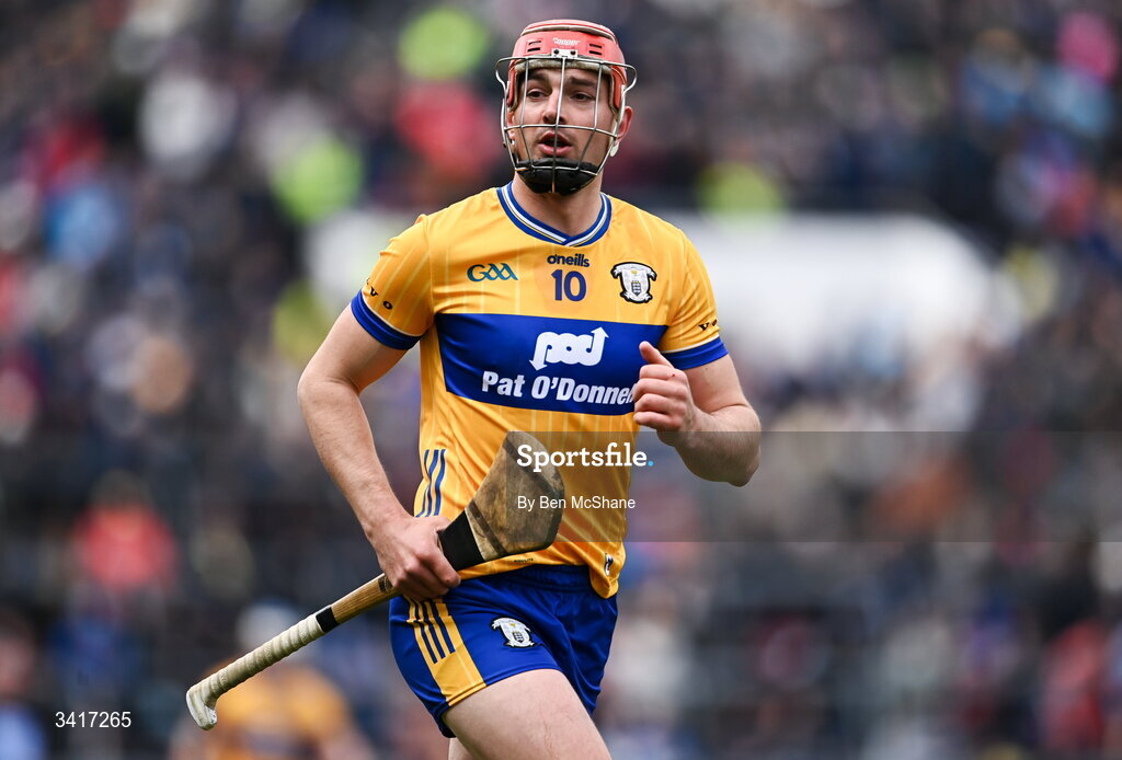 5 April 2026; Peter Duggan of Clare during the Allianz Hurling League Division 1B final match between Clare and Dublin at TUS Gaelic Grounds in Limerick. Photo by Ben McShane/Sportsfile
