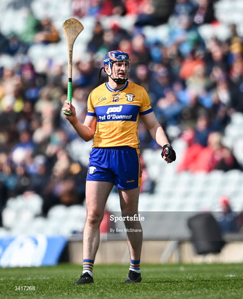 5 April 2026; David Fitzgerald of Clare during the Allianz Hurling League Division 1B final match between Clare and Dublin at TUS Gaelic Grounds in Limerick. Photo by Ben McShane/Sportsfile