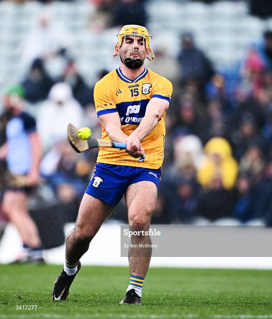 5 April 2026; Mark Rodgers of Clare during the Allianz Hurling League Division 1B final match between Clare and Dublin at TUS Gaelic Grounds in Limerick. Photo by Ben McShane/Sportsfile