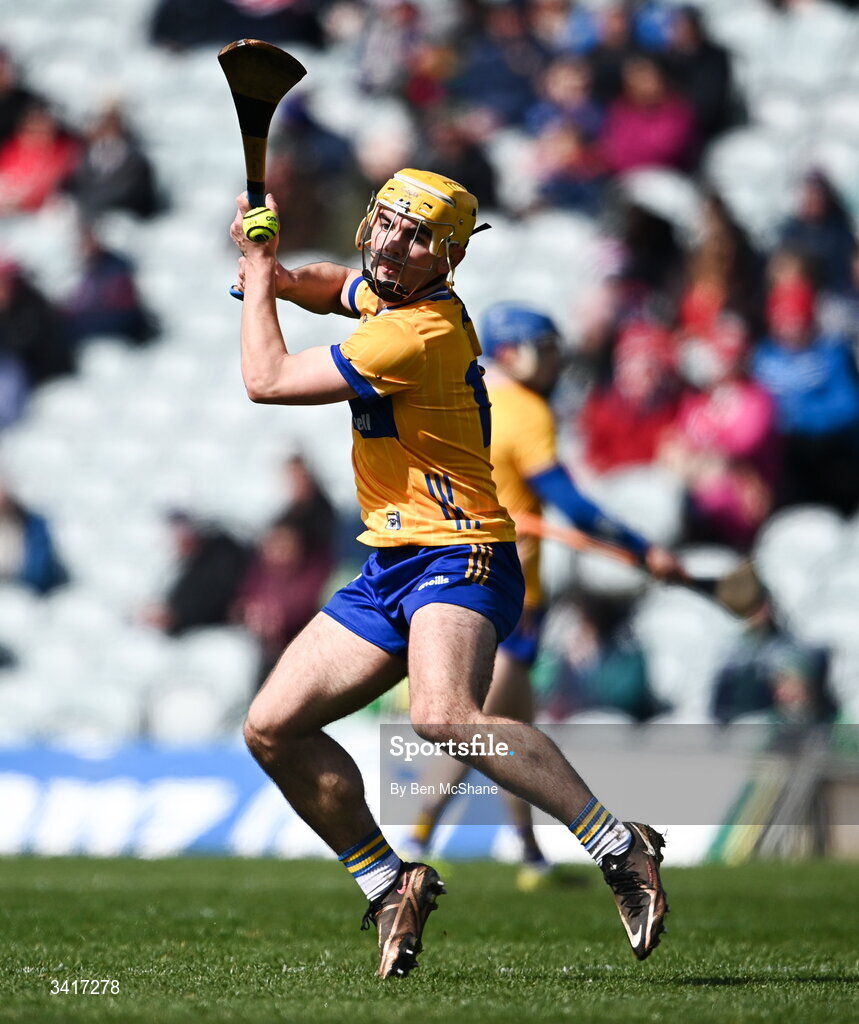 5 April 2026; Mark Rodgers of Clare during the Allianz Hurling League Division 1B final match between Clare and Dublin at TUS Gaelic Grounds in Limerick. Photo by Ben McShane/Sportsfile