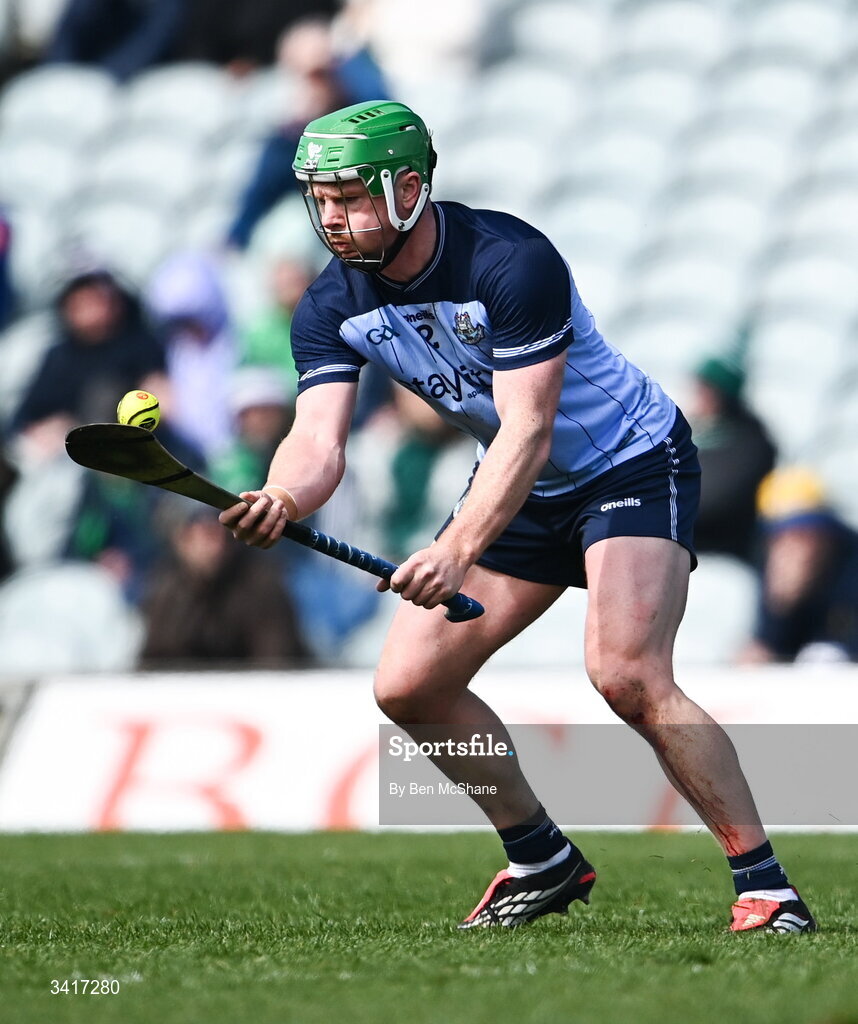5 April 2026; Conor McHugh of Dublin during the Allianz Hurling League Division 1B final match between Clare and Dublin at TUS Gaelic Grounds in Limerick. Photo by Ben McShane/Sportsfile