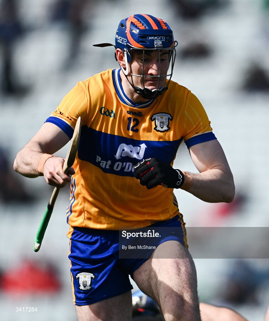 5 April 2026; David Fitzgerald of Clare during the Allianz Hurling League Division 1B final match between Clare and Dublin at TUS Gaelic Grounds in Limerick. Photo by Ben McShane/Sportsfile