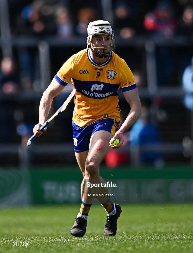 5 April 2026; Ryan Taylor of Clare during the Allianz Hurling League Division 1B final match between Clare and Dublin at TUS Gaelic Grounds in Limerick. Photo by Ben McShane/Sportsfile