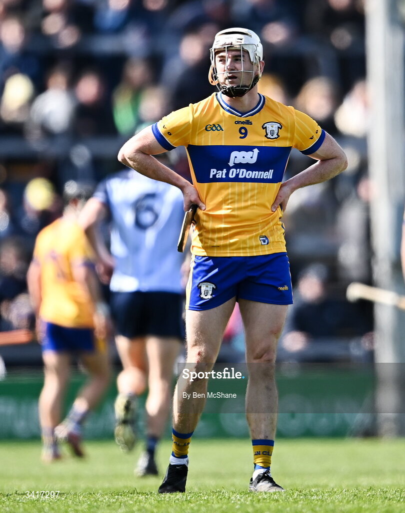 5 April 2026; Peter Duggan of Clare during the Allianz Hurling League Division 1B final match between Clare and Dublin at TUS Gaelic Grounds in Limerick. Photo by Ben McShane/Sportsfile