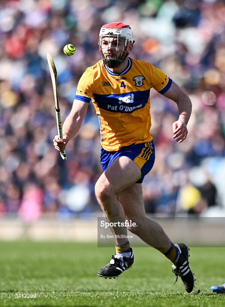 5 April 2026; Conor Leen of Clare during the Allianz Hurling League Division 1B final match between Clare and Dublin at TUS Gaelic Grounds in Limerick. Photo by Ben McShane/Sportsfile