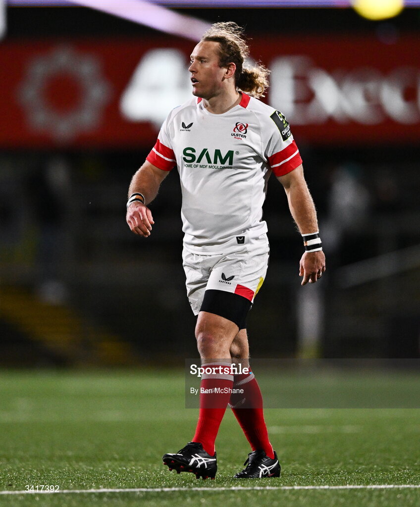 4 April 2026; Werner Kok of Ulster during the EPCR Challenge Cup match between Ulster and Ospreys at Affidea Stadium in Belfast. Photo by Ben McShane/Sportsfile