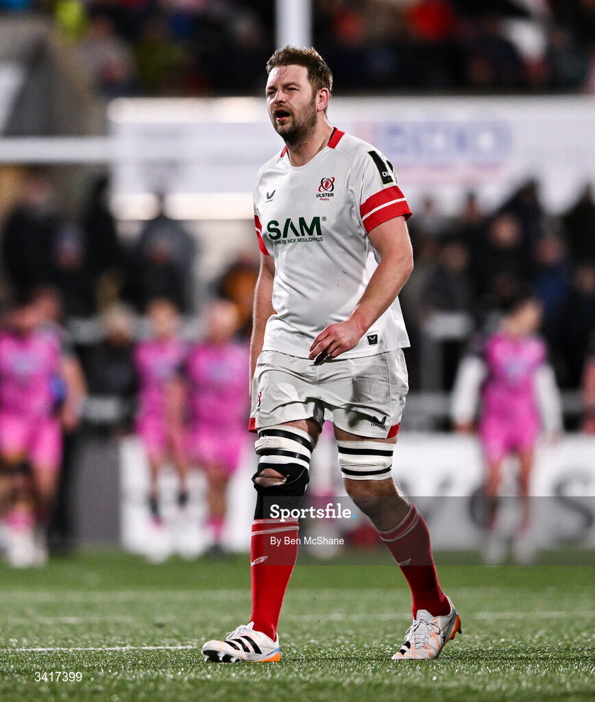 4 April 2026; Iain Henderson of Ulster during the EPCR Challenge Cup match between Ulster and Ospreys at Affidea Stadium in Belfast. Photo by Ben McShane/Sportsfile
