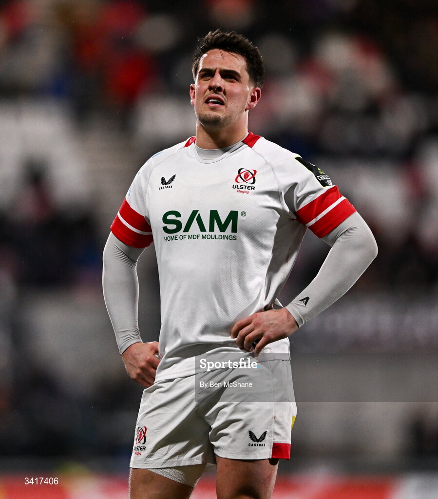 4 April 2026; James Hume of Ulster during the EPCR Challenge Cup match between Ulster and Ospreys at Affidea Stadium in Belfast. Photo by Ben McShane/Sportsfile