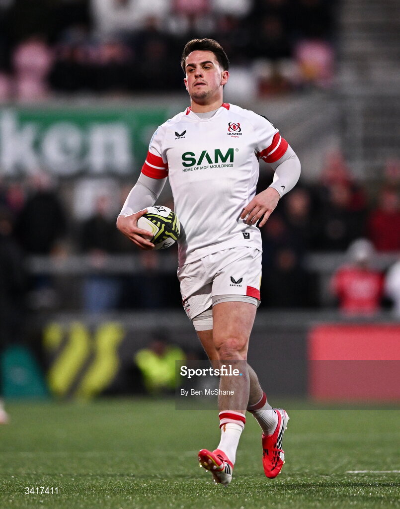 4 April 2026; James Hume of Ulster during the EPCR Challenge Cup match between Ulster and Ospreys at Affidea Stadium in Belfast. Photo by Ben McShane/Sportsfile