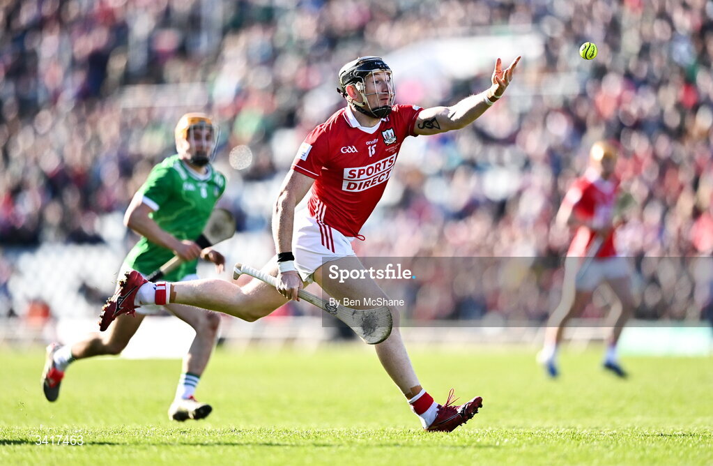 5 April 2026; Damien Cahalane of Cork during the Allianz Hurling League Division 1A final match between Limerick and Cork at TUS Gaelic Grounds in Limerick. Photo by Ben McShane/Sportsfile