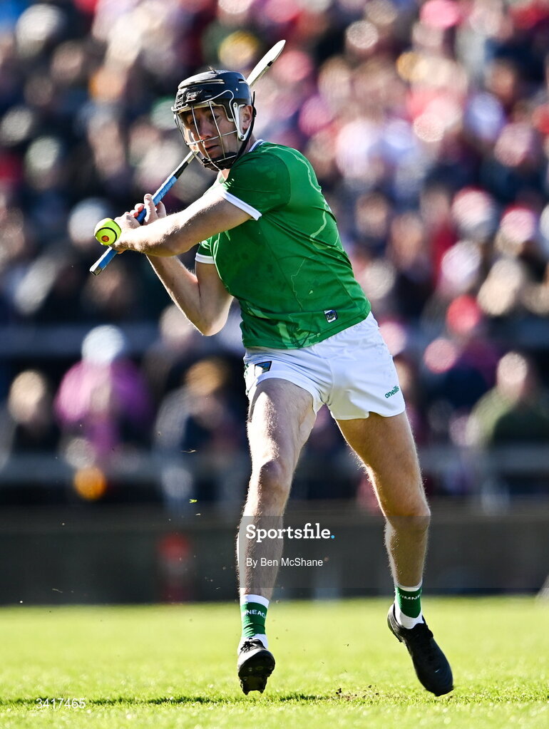 5 April 2026; Diarmaid Byrnes of Limerick during the Allianz Hurling League Division 1A final match between Limerick and Cork at TUS Gaelic Grounds in Limerick. Photo by Ben McShane/Sportsfile