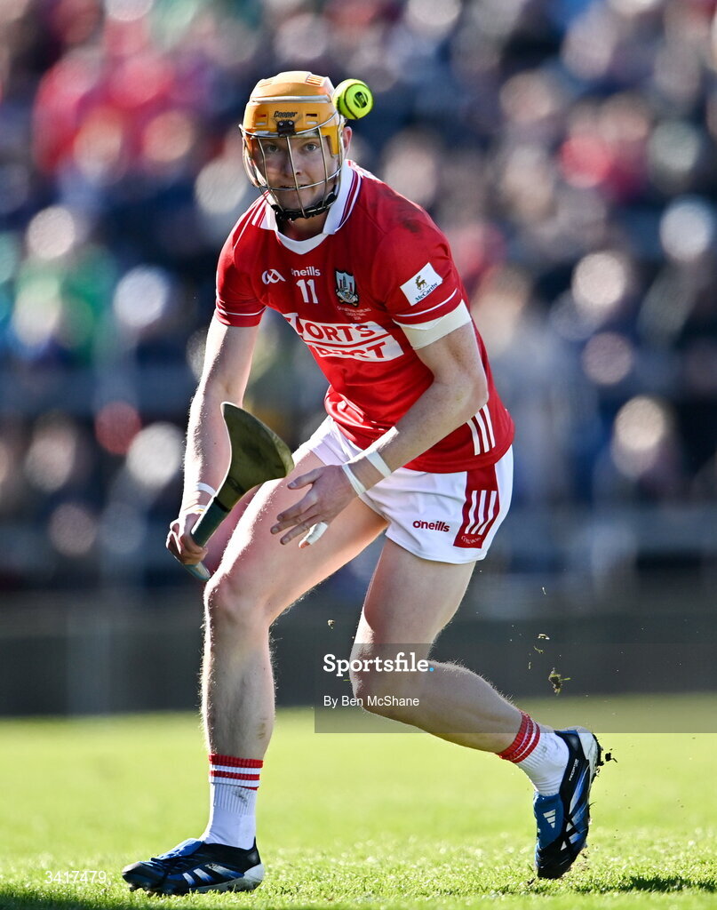 5 April 2026; Shane Barrett of Cork during the Allianz Hurling League Division 1A final match between Limerick and Cork at TUS Gaelic Grounds in Limerick. Photo by Ben McShane/Sportsfile